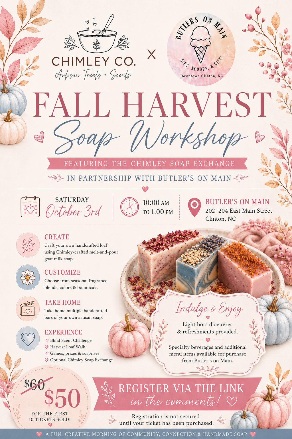 Chimley Fall Harvest Soap Workshop- Butlers